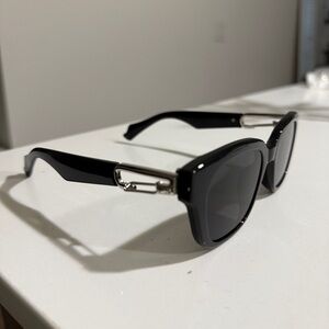 Chic Black Sunglasses with Silver Accents